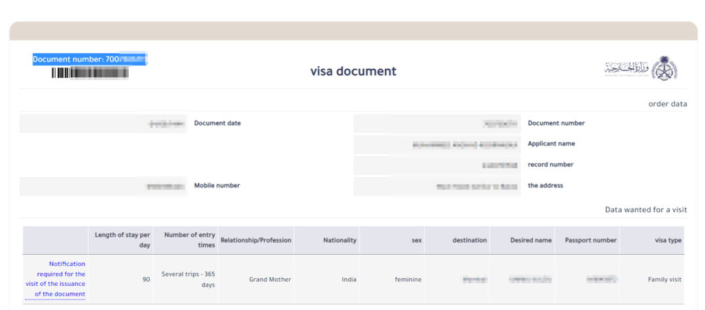 visit visa confirm status